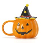 Mug lanterne citrouille avec couvercle design mignon et amusant parfait pour la dcoration dhalloween ...