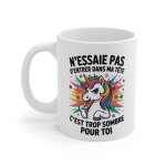 Mug licorne rebelle ? tasse c�ramique 325ml ? design humoristique arc - en - ciel