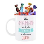 Mug maman garni de 20 chocolats kinder daim milka & c�l�brations id�e cadeau original � offrir