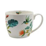 Mug oiseau coly ? tasse en gr�s 380 ml ? motifs colibri & fleurs tropicales ? id�al caf� th� chocolat ...