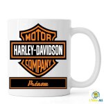 Mug personnalisable - harley davidson - 325 ml - c�ramique - blanc