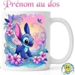 Mug personnalisable - stitch - 325 ml - blanc - compatible micro - ondes - enfant