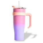 Mug rose & violet isotherme avec paille et poign�e ergonomique mug xxl id�al pour conserver vos boissons ...