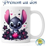 Mug personnalisable - stitch - qualit aa - 325 ml - blanc - enfant