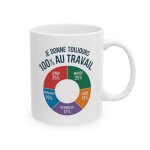 Mug tasse je donne toujours 100% au travail - tasse humoristique idée cadeau pour collègues et amateurs ... Mug tasse je donne toujours 100% au travail - tasse humoristique idée cadeau pour collègues et amateurs ...