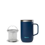 Mug tisani�re isotherme inox matt bleu marine 470 ml - qwetch