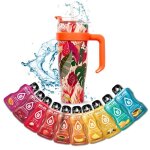 Mug tropical orange isotherme avec paille et poign�e gourde xxl en inox + 10 sticks boisson bolero saveurs ...