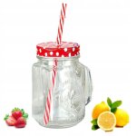 Mug en verre avec paille pour adultes verres  limonade 450 ml
