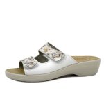 Mules compensées - femme - fly flot - simili cuir - blanc Mules compensées - femme - fly flot - simili cuir - blanc