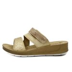 Mule femme - inblu - beige - talon compens�