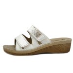 Mules pour femme - inblu - blanc - semelle intérieure cuir rembourrée Mules pour femme - inblu - blanc - semelle intérieure cuir rembourrée