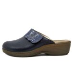 Mule femme - inblu - bleu - simili cuir - talon compens�