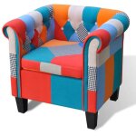 (multicolore)fauteuil individuel relax contemporain - signor - chaise avec design de patchwork tissu ...