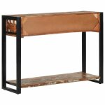 Multicolore table console - clarence - meuble couloir - multicolore 100x35x75 cm - bois massif r�cup�ration ...
