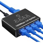 Multipr rj45switch ethernet 1 � 4 1000mbpsr�partiteur ethernet gigabit pour les ordinateurs les concentrateurs ...