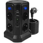 Multiprise avec 4 interrupteur 3m 12 en 1 tour multiprise avec pd20w charge rapide (4000w 16a) rallonge ...