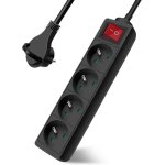 Multiprise 4 prises avec interrupteur fiche plate bloc 4 prises rallonge 3m 230 v avec s�curit� enfant ...