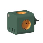 Bloc multiprise avec 3 prises eu 2 ports usb - a 2 ports usb - c - ampie - kreafunk - vert