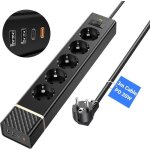 Multiprise electrique 3m 5 prises et 4 ports usb multiprise parafoudre et surtension et interrupteur ...