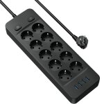 Multiprise electrique 4000w multiprise 10 prises avec 4 ports usb bloc multiprise parafoudre surtension ...