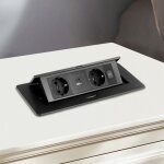 Multiprise electrique usb c pd20w aluminium prise encastrable plan de travail 2 prises et usb a bloc ...