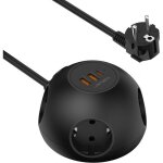Multiprise hmisphrique4 prises secteur2 usb1 type - c (pd 20 w) avec rallonge de 15 m pour la maisonla ...
