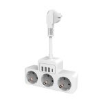 Multiprise avec interrupteur individuel multiprise murale usb c avec 4 prises et 3 chargeurs usb