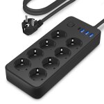 Multiprise avec interrupteur - uplayteck - 12 prises - 8 prises eu - 3 usb a - 1 usb c