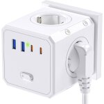 Multiprise sans fil 8 en 14000 w16 a 4 prises2 usb 2 type - cchargeur mural avec voyant lumineuxidale ...