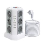 Tour multiprise electrique parafoudre avec 12 prises et 5 usb a prise multiple avec 2 interrupteur pour ... Tour multiprise electrique parafoudre avec 12 prises et 5 usb a prise multiple avec 2 interrupteur pour ...