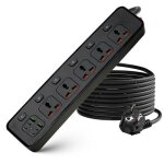 Multiprise universelle multiprise parafoudre 5 prises internationales avec interrupteurs individuels ...