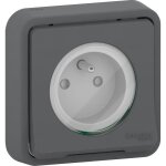 Prise 2p + t mureva styl encastrée - grise Prise 2p + t mureva styl encastrée - grise