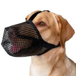 Muselire pour chien xl en maille souple noire - protection et confort - toutes races