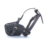 Muselire en cuir vritable pour chien grande taille ajustable noire anti - morsure pour protection et ...