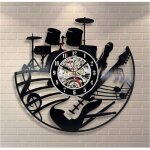Musique guitare vinyle disque horloge murale design moderne art murale cr�ative salon chambre d�coration ...