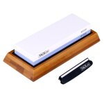 Mustbau hss1a pierre  aiguiser double face 1000 / 6000 corindon blanc avec base antidrapante en silicone ...