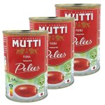 Mutti - lot 3x tomates pel�es - z�ro r�sidu de pesticides - conserve 400g