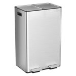 Mvm poubelle de cuisine double 60l poubelle à pédale acier inoxydable 2 seaux amovibles couvercle en ... Mvm poubelle de cuisine double 60l poubelle à pédale acier inoxydable 2 seaux amovibles couvercle en ...