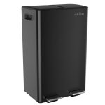 Mvm poubelle de cuisine double compartiment 60l?2x30l??avec seau intérieurcouvercle en plastique noir ... Mvm poubelle de cuisine double compartiment 60l?2x30l??avec seau intérieurcouvercle en plastique noir ...