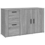 Mvs buffet bahut de salon - sonoma gris - 100x33x595 cm - bois ding�nierie design 2025878256
