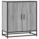 Mvs buffet bahut de salon - sonoma gris - 68x35x76 cm - bois dingnierie et mtal design 2025398403