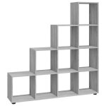 Mvs meuble tagre - bibliothque escalier - sonoma gris - 142 cm - bois dingnierie design 2025794214 ...