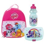 Lot vaisselle pour enfant - my little pony - gourde 350ml - sac  dos isotherme 5l - bote goter