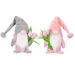 Nains de jardin mignons debout avec bouquets de tulipes figurines de nains nains mignons cadeaudimensions ...