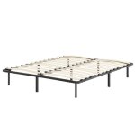 Namara sommier � lattes robuste avec pieds en acier - montage facile - 180x200 cm noir