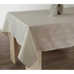 Nappe anti - taches damassée ecru - ovale 150 x 240 cm Nappe anti - taches damassée ecru - ovale 150 x 240 cm