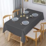 Nappe - gris - rectangulaire 140 x 240 cm - imperméable - 100% polyester - anti - tache Nappe - gris - rectangulaire 140 x 240 cm - imperméable - 100% polyester - anti - tache