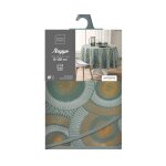 Nappe antitache ronde - diam�tre 180 cm - imprim� m�tallis� - vert