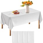 Nappe blanche jetable - 4 pices effet tissu 137 x 274 cm rectangulaire - pour fte pique - nique barbecue ...