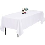 Nappe blanche rectangulaire en polyester 152 x 328 cm lavable rsistante aux taches et aux plis idale ...